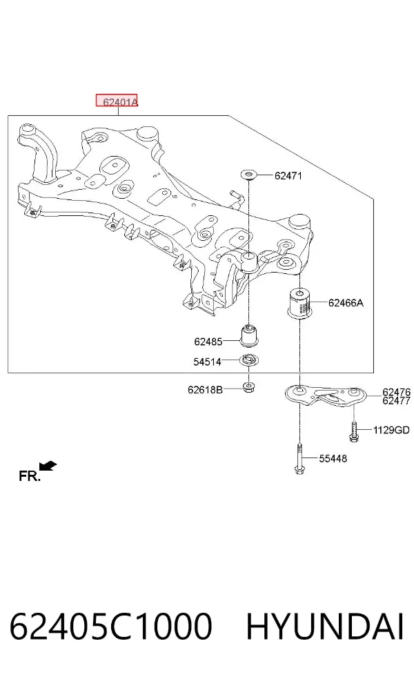 Viga de suspensão dianteira (plataforma veicular) 62405C1000 Hyundai/Kia