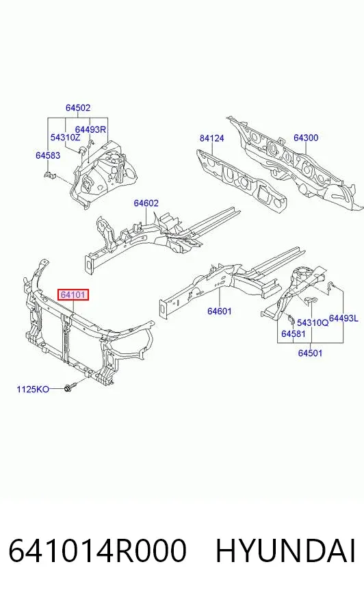 Suporte do radiador montado (painel de montagem de fixação das luzes) Hyundai Sonata VI
