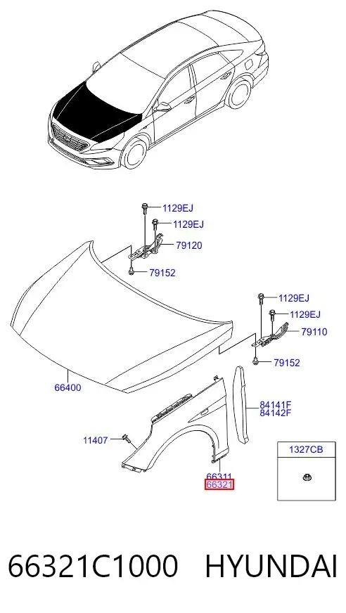 Pára-lama dianteiro direito Hyundai Sonata VII