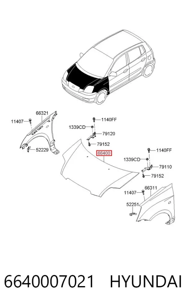 Capota 6640007021 Hyundai/Kia