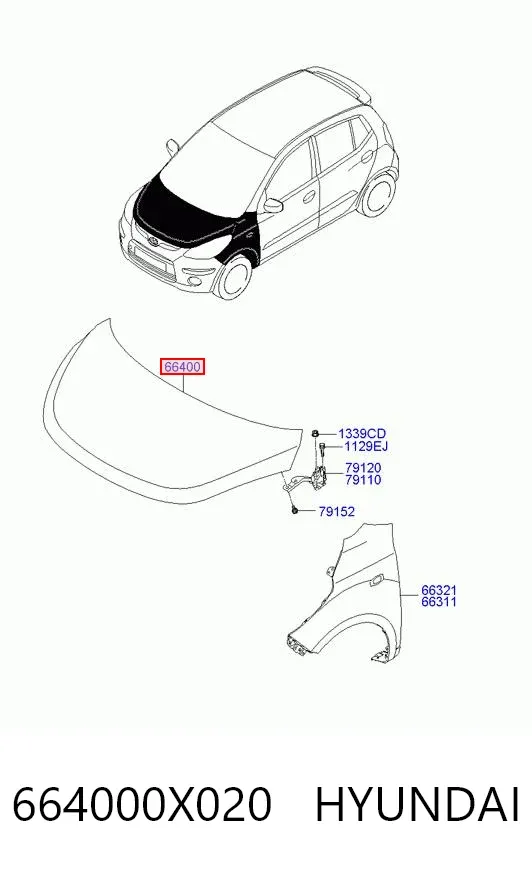 Capota 664000X020 Hyundai/Kia