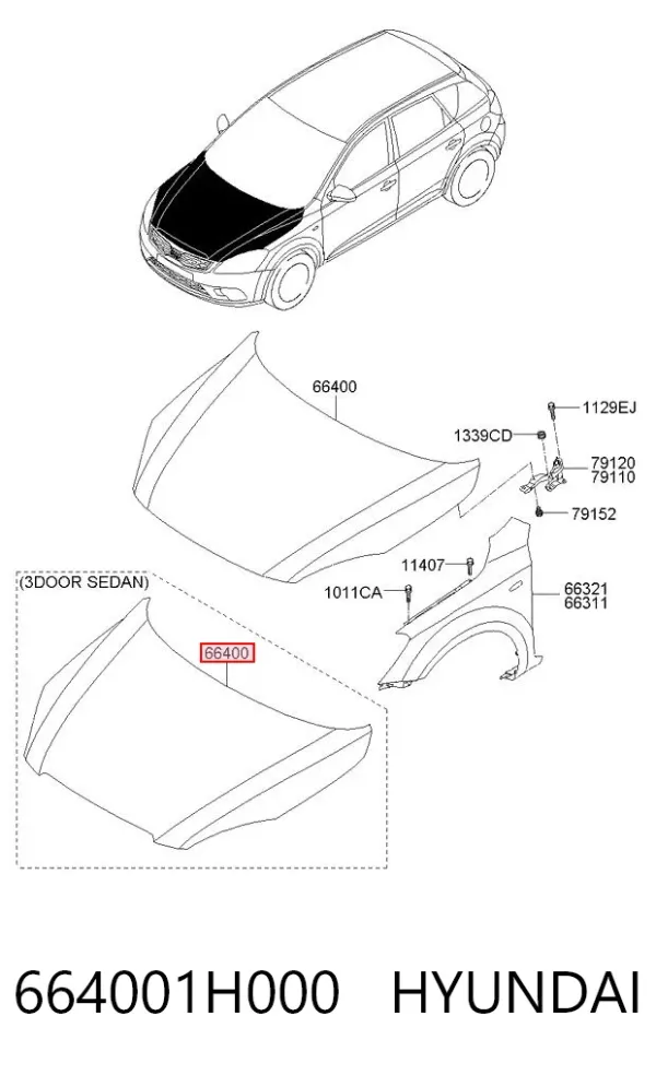 Capota 664001H000 Hyundai/Kia