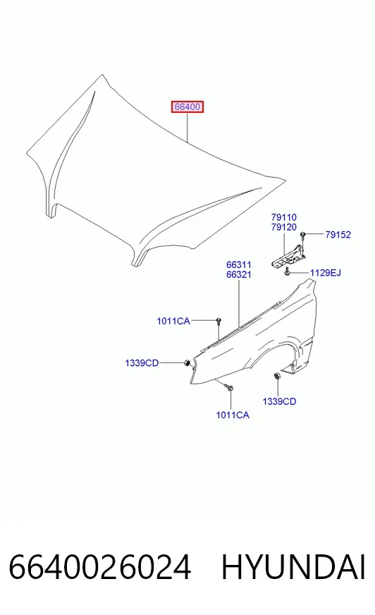 Capota 6640026024 Hyundai/Kia