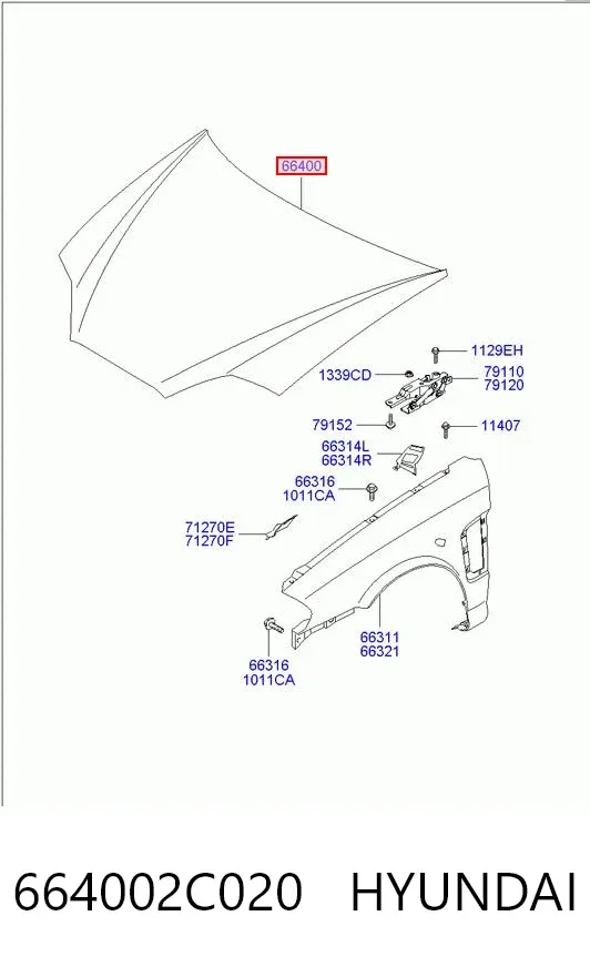 Capota 664002C020 Hyundai/Kia