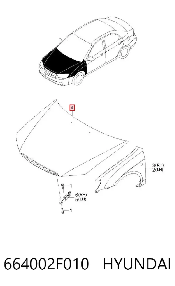 Capota 664002F010 Hyundai/Kia
