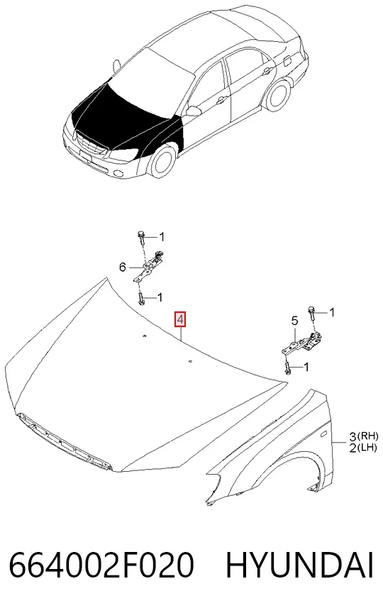 Capota 664002F020 Hyundai/Kia