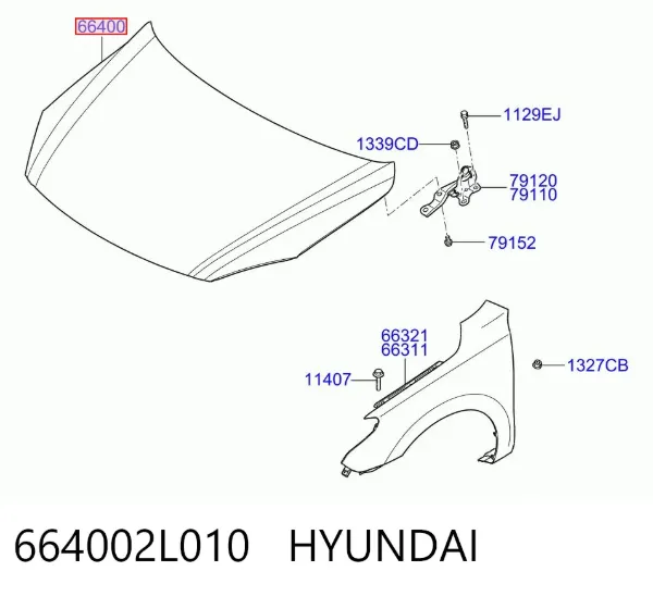 Capota 664002L010 Hyundai/Kia