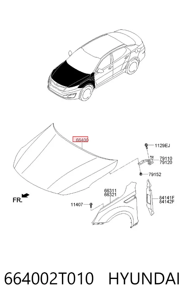 Capota 664002T010 Hyundai/Kia