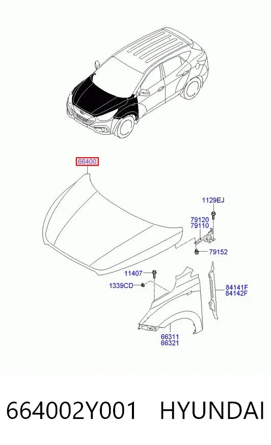 Capota 664002Y001 Hyundai/Kia