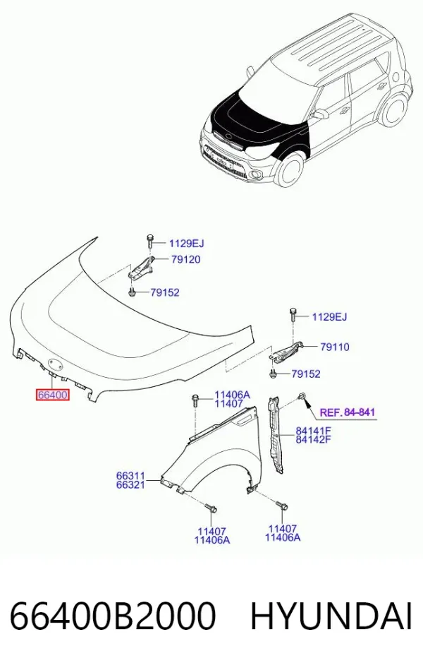 Capota 66400B2000 Hyundai/Kia