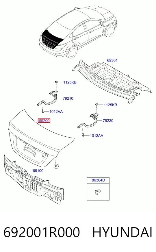 Tampa de porta-malas Hyundai Accent IV