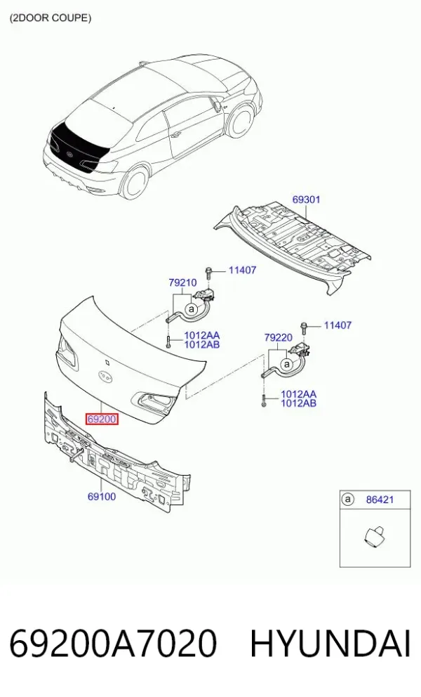 Tampa de porta-malas KIA Cerato III