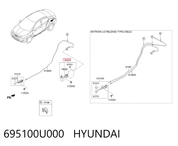 Alcapão do tanque de combustível Hyundai Accent IV