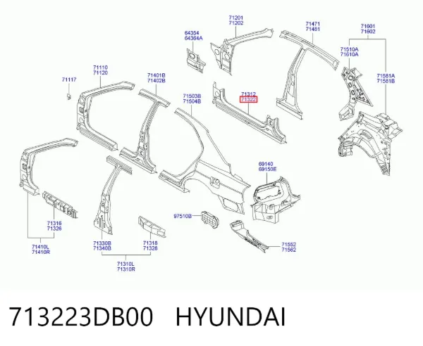 Acesso externo direito Hyundai Sonata IV
