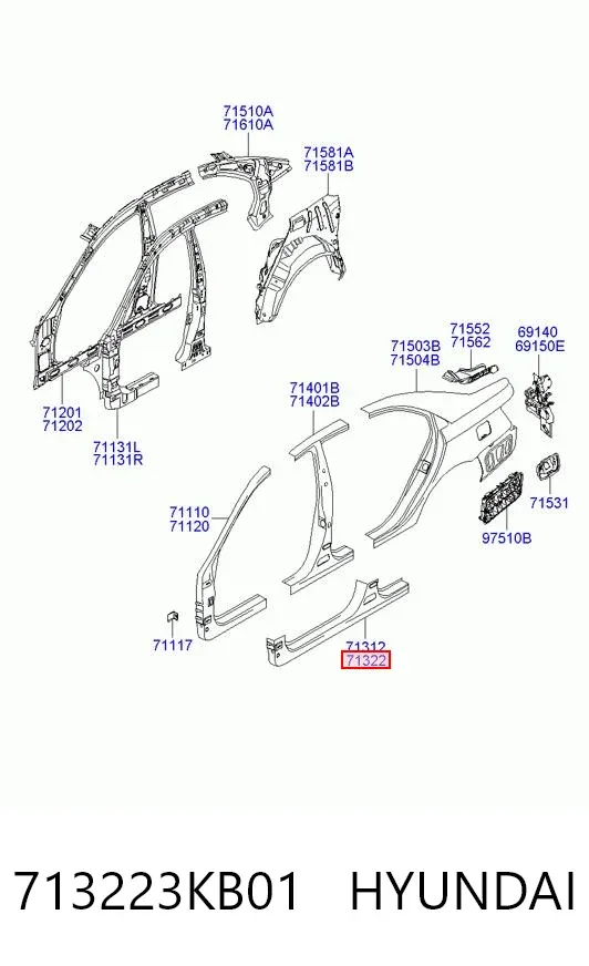 Acesso externo direito Hyundai Sonata V