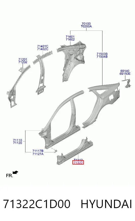 Acesso externo direito Hyundai Sonata VII