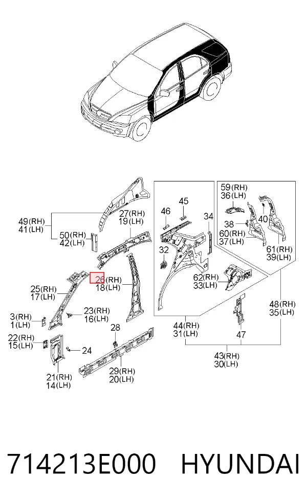 714213E000 Hyundai/Kia