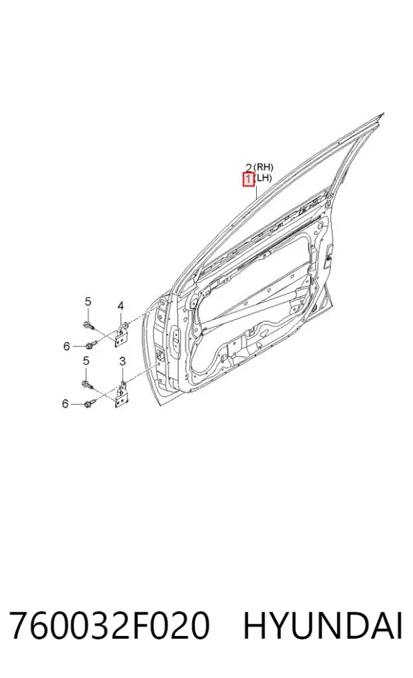 Porta dianteira esquerda 760032F020 Hyundai/Kia