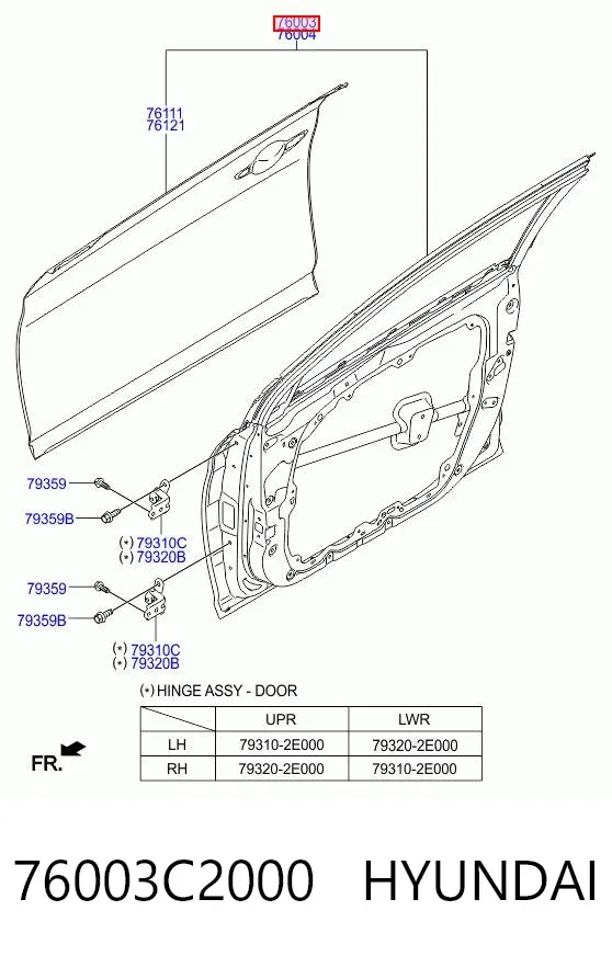 Porta dianteira esquerda Hyundai Sonata VII