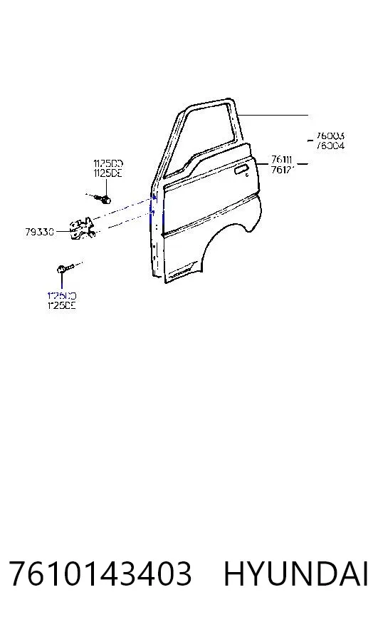 Porta dianteira esquerda 7610143403 Hyundai/Kia
