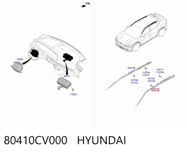Cinto de segurança (AIRBAG) de estore lateral esquerdo 80410CV000 Hyundai/Kia