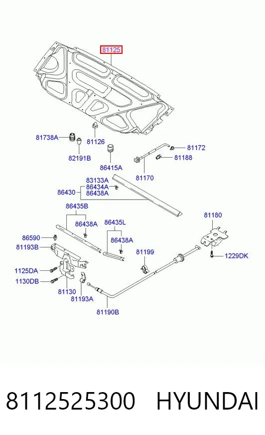 Isolamento de ruído da capota Hyundai Accent II
