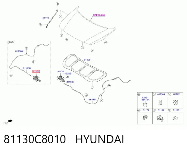 Fecho da capota Hyundai I20 GB