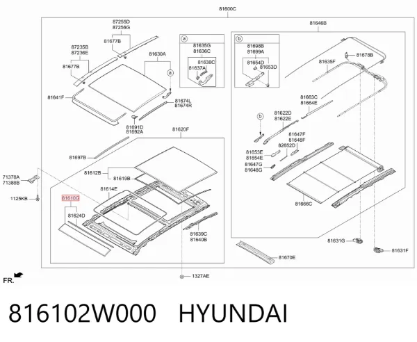 Tampa de alcapão do teto 816102W000 Hyundai/Kia