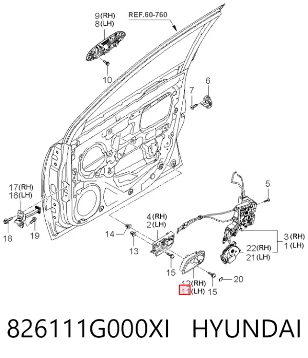  826111G000XI Hyundai/Kia