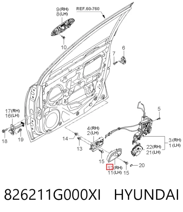  826211G000XI Hyundai/Kia