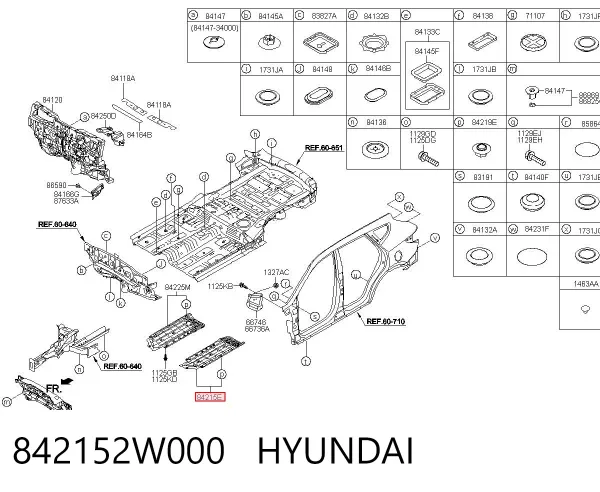 Fundo de carroçaria 842152W000 Hyundai/Kia