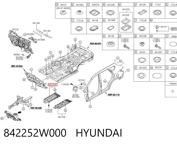 Fundo de carroçaria 842252W000 Hyundai/Kia