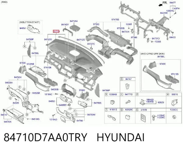Painel de salão dianteira do "painel de instrumentos" 84710D7AA0TRY Hyundai/Kia