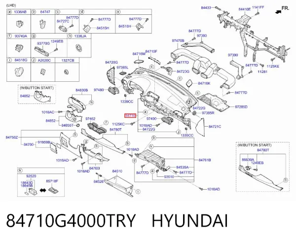 Painel de salão dianteira do "painel de instrumentos" 84710G4000TRY Hyundai/Kia