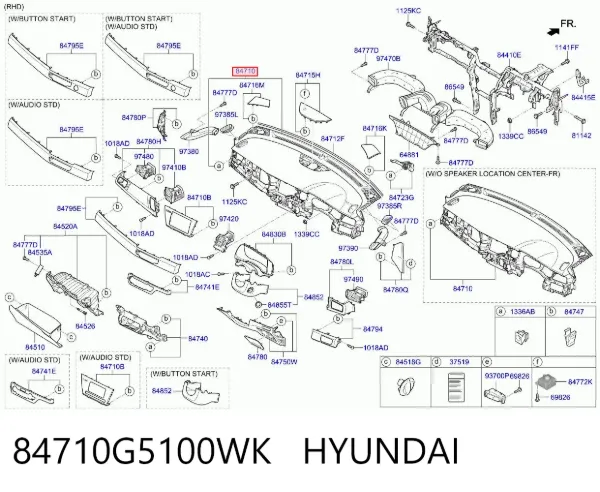 Painel de salão dianteira do "painel de instrumentos" 84710G5100WK Hyundai/Kia