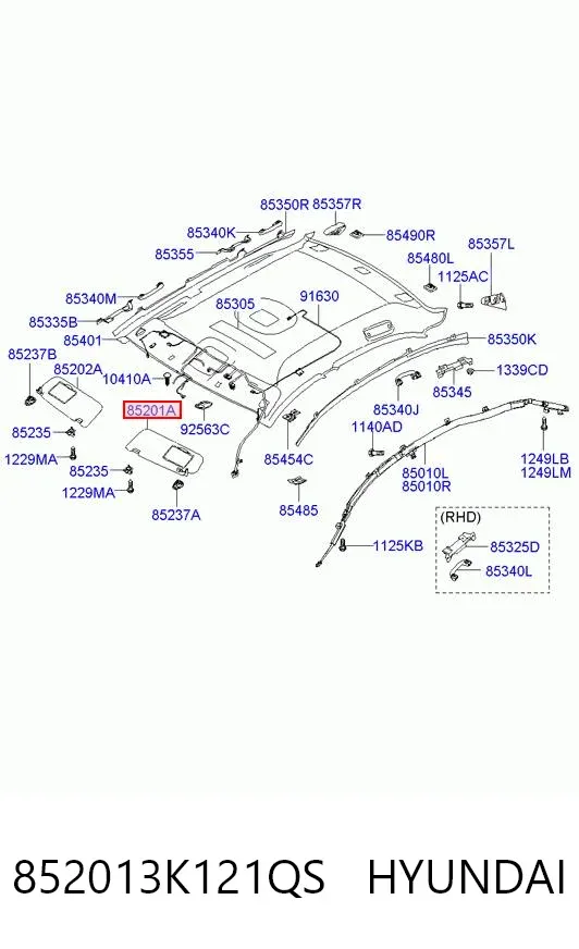 Pala contra o sol Hyundai Sonata V