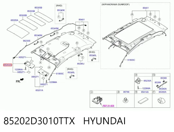 Pala contra o sol 85202D3010TTX Hyundai/Kia