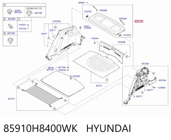 Estore da seção de bagagem 85910H8400WK Hyundai/Kia