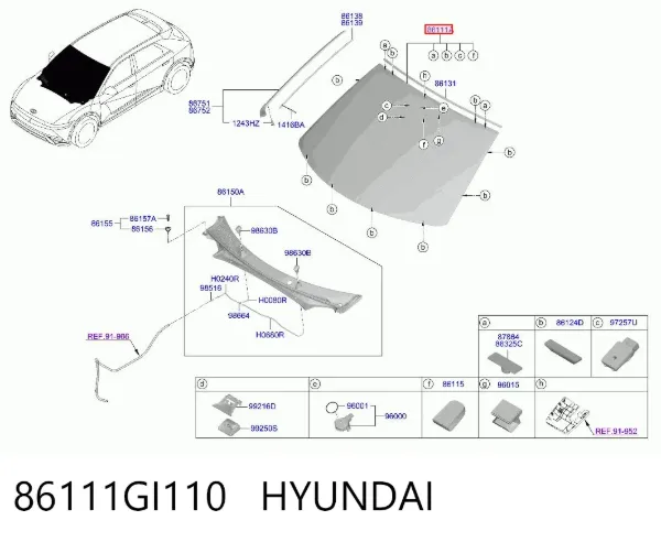 Pára-brisas 86111GI110 Hyundai/Kia