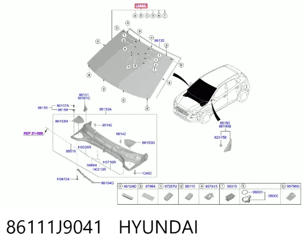 Pára-brisas Hyundai KONA OS