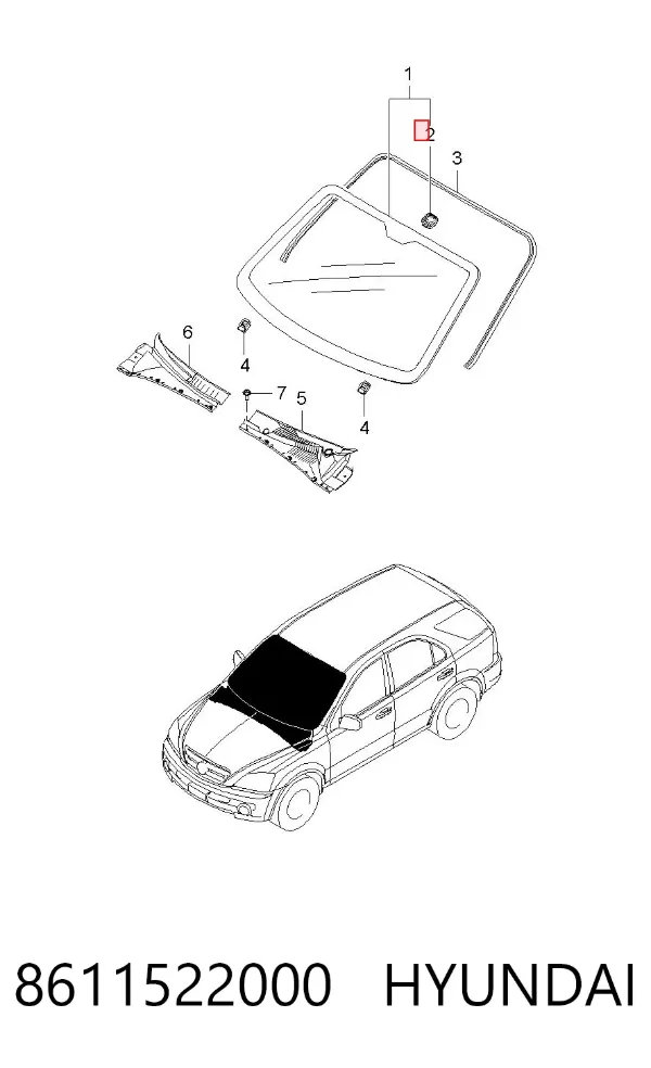 Consola de fixação de espelho de salão 8611522000 Hyundai/Kia