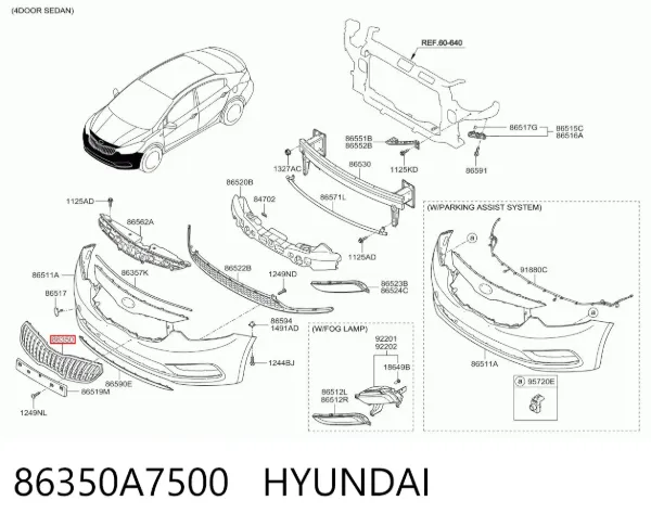 Grelha do radiador KIA Cerato III