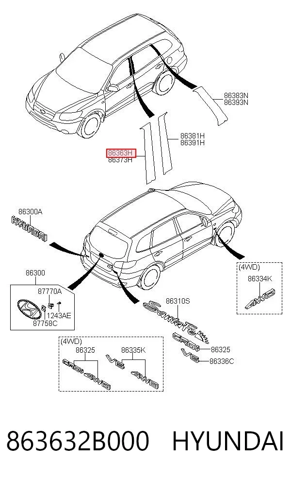  863632B000 Hyundai/Kia