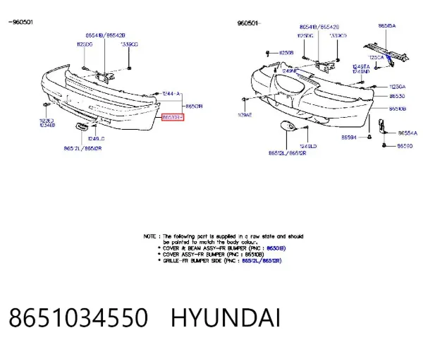 Pára-choque dianteiro Hyundai Sonata III