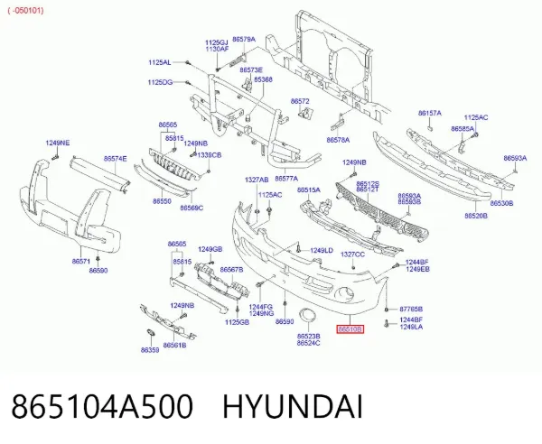 Pára-choque dianteiro 865104A500 Hyundai/Kia