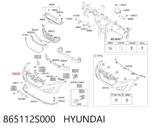 Pára-choque dianteiro 865112S000 Hyundai/Kia