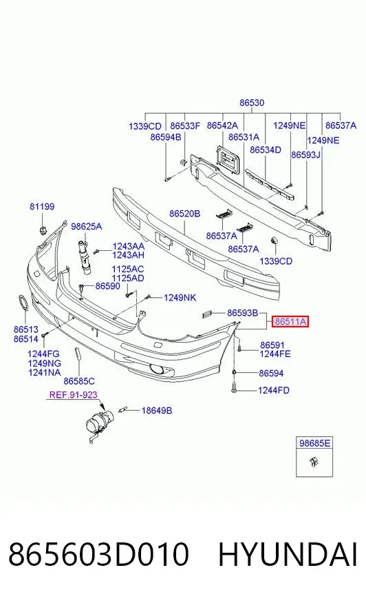 Pára-choque dianteiro Hyundai Sonata IV
