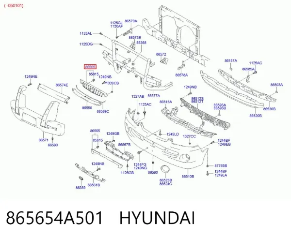 Grelha do radiador 865654A501 Hyundai/Kia