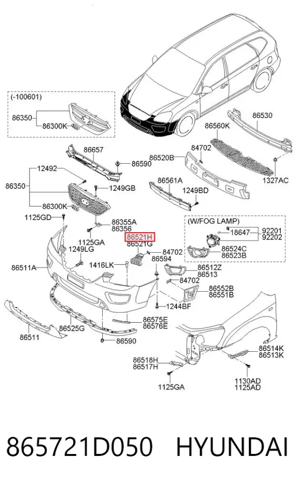  865721D050 Hyundai/Kia
