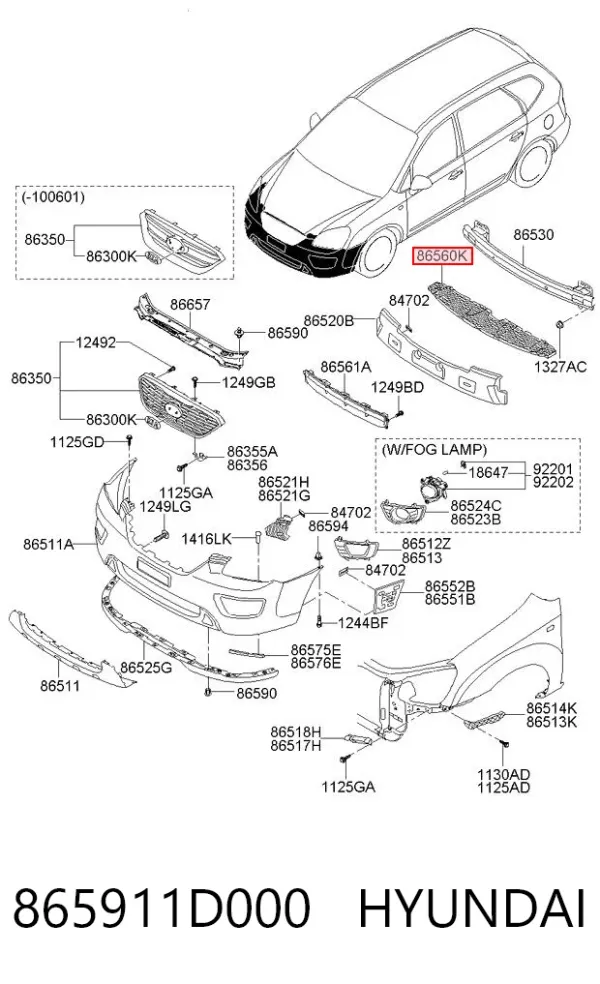  865911D000 Hyundai/Kia